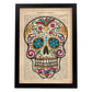 Poster de Calavera mexicana colores. Láminas de calaveras. Decoración de hogar.-Artwork-Nacnic-A4-Marco Negro-Nacnic Estudio SL