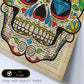 Poster de Calavera mexicana con flor. Láminas de calaveras. Decoración de hogar.-Artwork-Nacnic-Nacnic Estudio SL