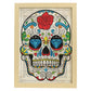 Poster de Calavera mexicana con flor. Láminas de calaveras. Decoración de hogar.-Artwork-Nacnic-A3-Marco Madera clara-Nacnic Estudio SL