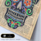 Poster de Calavera mexicana negra. Láminas de calaveras. Decoración de hogar.-Artwork-Nacnic-Nacnic Estudio SL