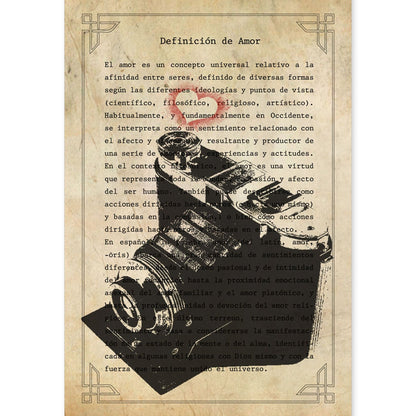 Poster de Camara Agfa corazon. Láminas de cámaras de fotos antiguas. Decoración de fotografía.-Artwork-Nacnic-A4-Sin marco-Nacnic Estudio SL