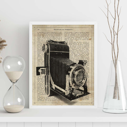 Poster de Camara antigua Kodak. Láminas de cámaras de fotos antiguas. Decoración de fotografía.-Artwork-Nacnic-Nacnic Estudio SL