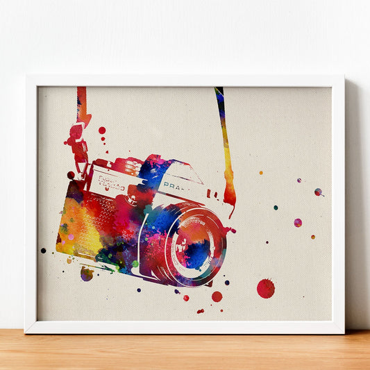 Poster de Cámara fotografica con diseño acuarela. Mix de láminas con estilo acuarela-Artwork-Nacnic-Nacnic Estudio SL