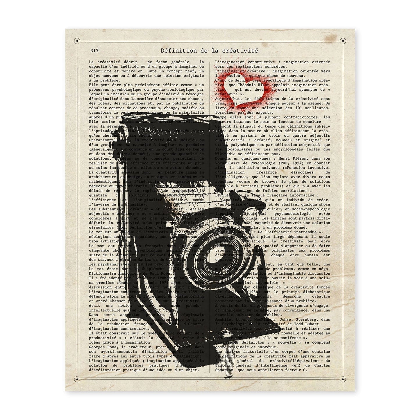 Poster de Camara Kinax corazon. Láminas de cámaras de fotos antiguas. Decoración de fotografía.-Artwork-Nacnic-A4-Sin marco-Nacnic Estudio SL