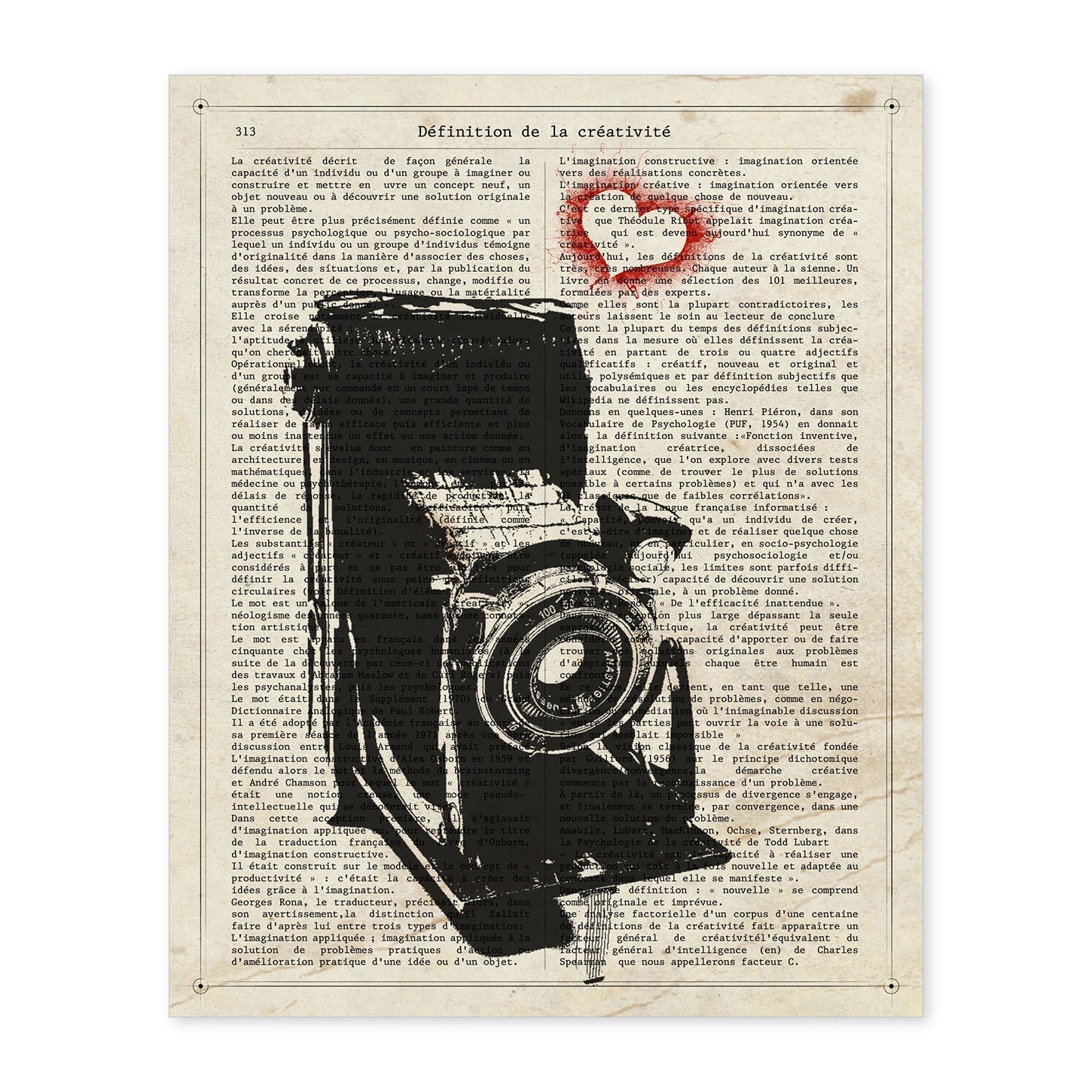 Poster de Camara Kinax corazon. Láminas de cámaras de fotos antiguas. Decoración de fotografía.-Artwork-Nacnic-A4-Sin marco-Nacnic Estudio SL