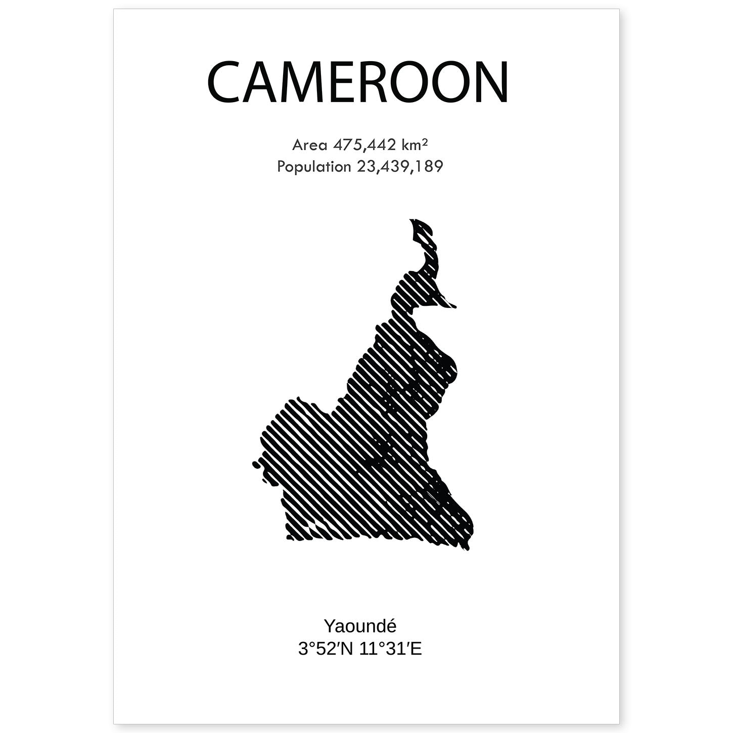Poster de Camerún. Láminas de paises y continentes del mundo.-Artwork-Nacnic-A4-Sin marco-Nacnic Estudio SL