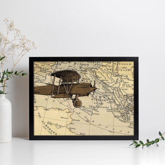 Poster de Camino a Hungria. Láminas de mapas del mundo. Decoración con mapas e imágenes vintage.-Artwork-Nacnic-Nacnic Estudio SL