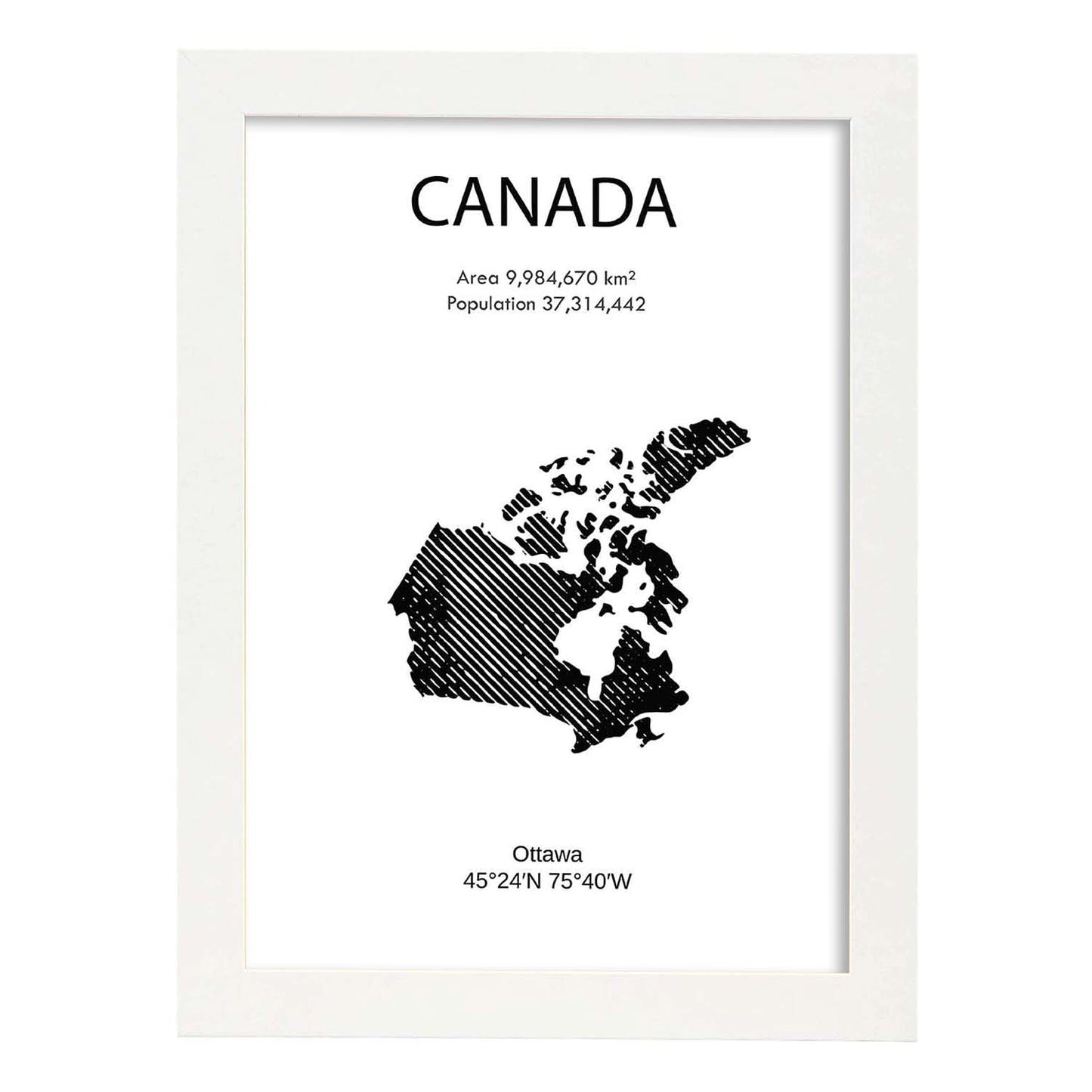 Poster de Canada. Láminas de paises y continentes del mundo.-Artwork-Nacnic-A3-Marco Blanco-Nacnic Estudio SL