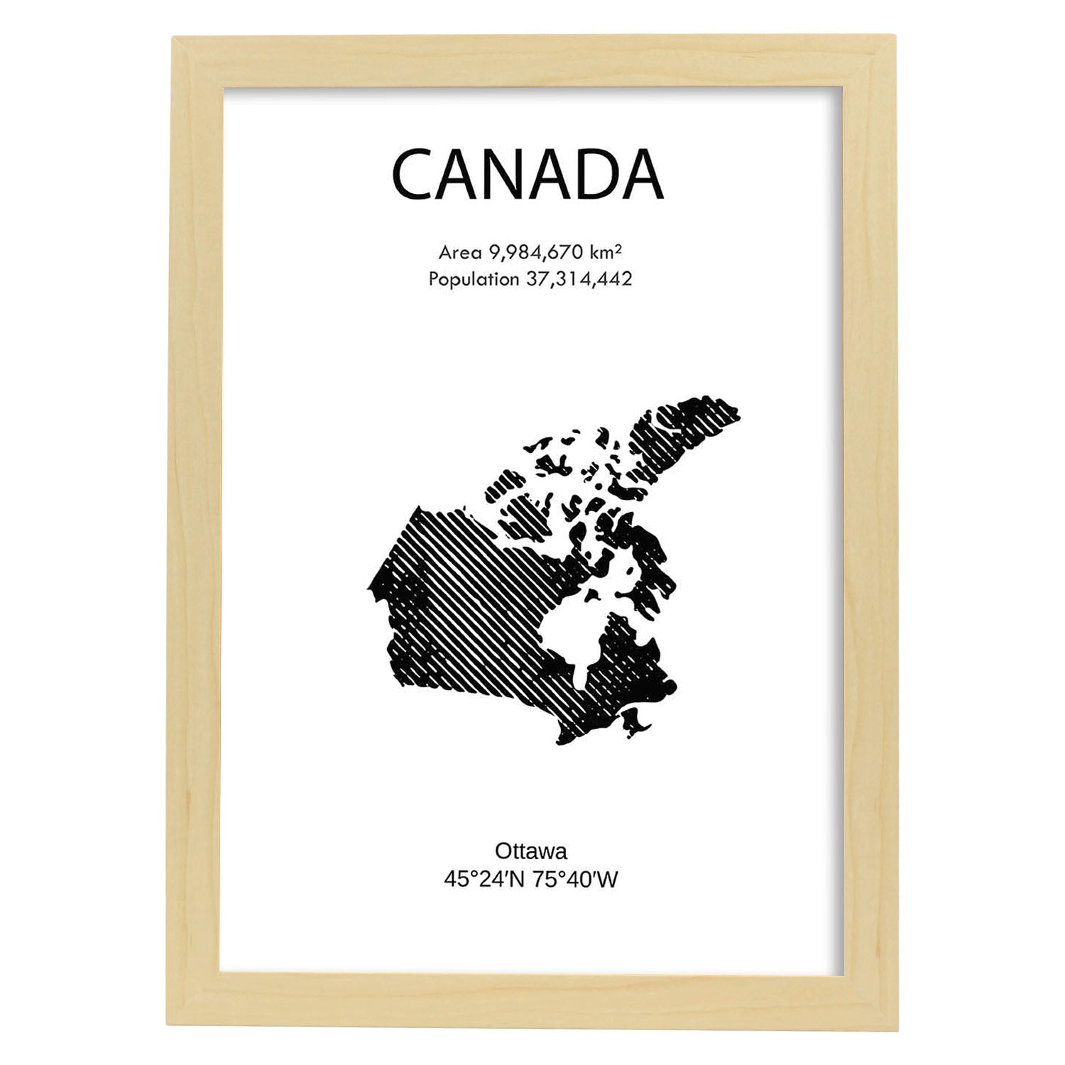 Poster de Canada. Láminas de paises y continentes del mundo.-Artwork-Nacnic-A3-Marco Madera clara-Nacnic Estudio SL