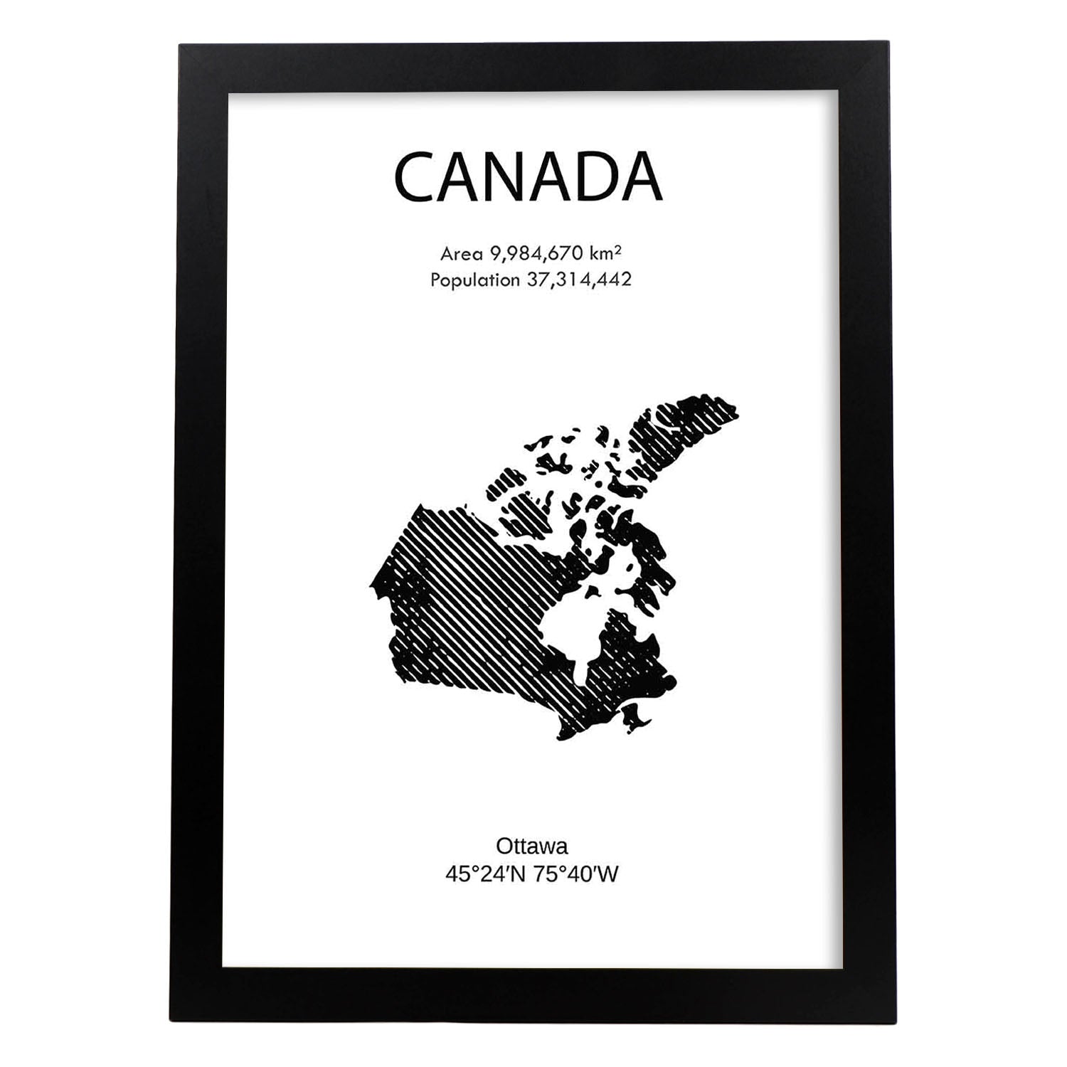 Poster de Canada. Láminas de paises y continentes del mundo.-Artwork-Nacnic-A3-Marco Negro-Nacnic Estudio SL