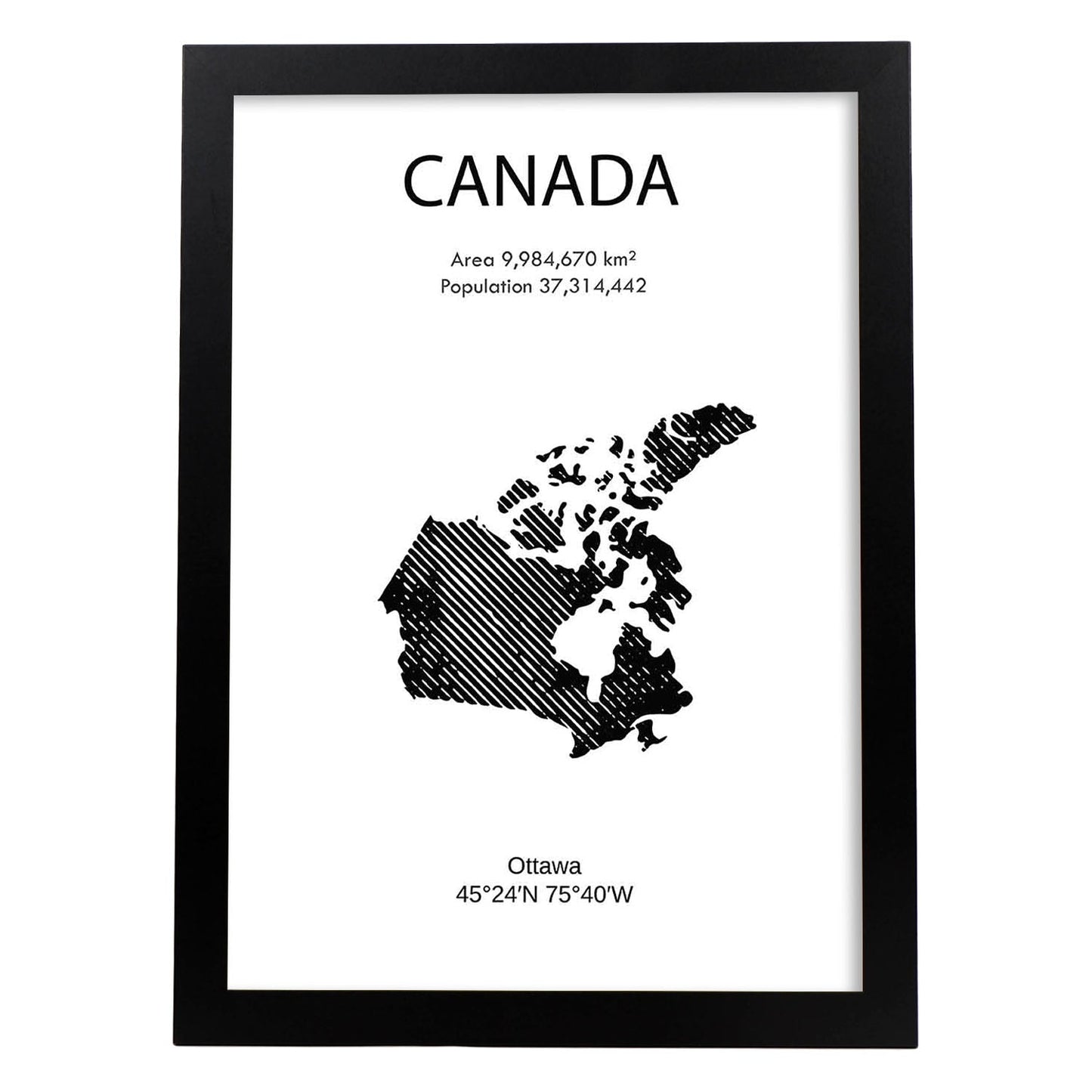 Poster de Canada. Láminas de paises y continentes del mundo.-Artwork-Nacnic-A4-Marco Negro-Nacnic Estudio SL
