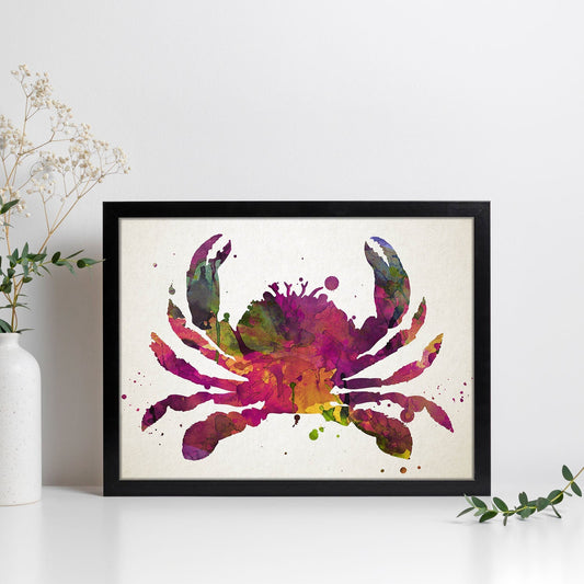 Poster de Cangrejo estilo acuarela. Láminas de animales con estilo acuarela-Artwork-Nacnic-Nacnic Estudio SL