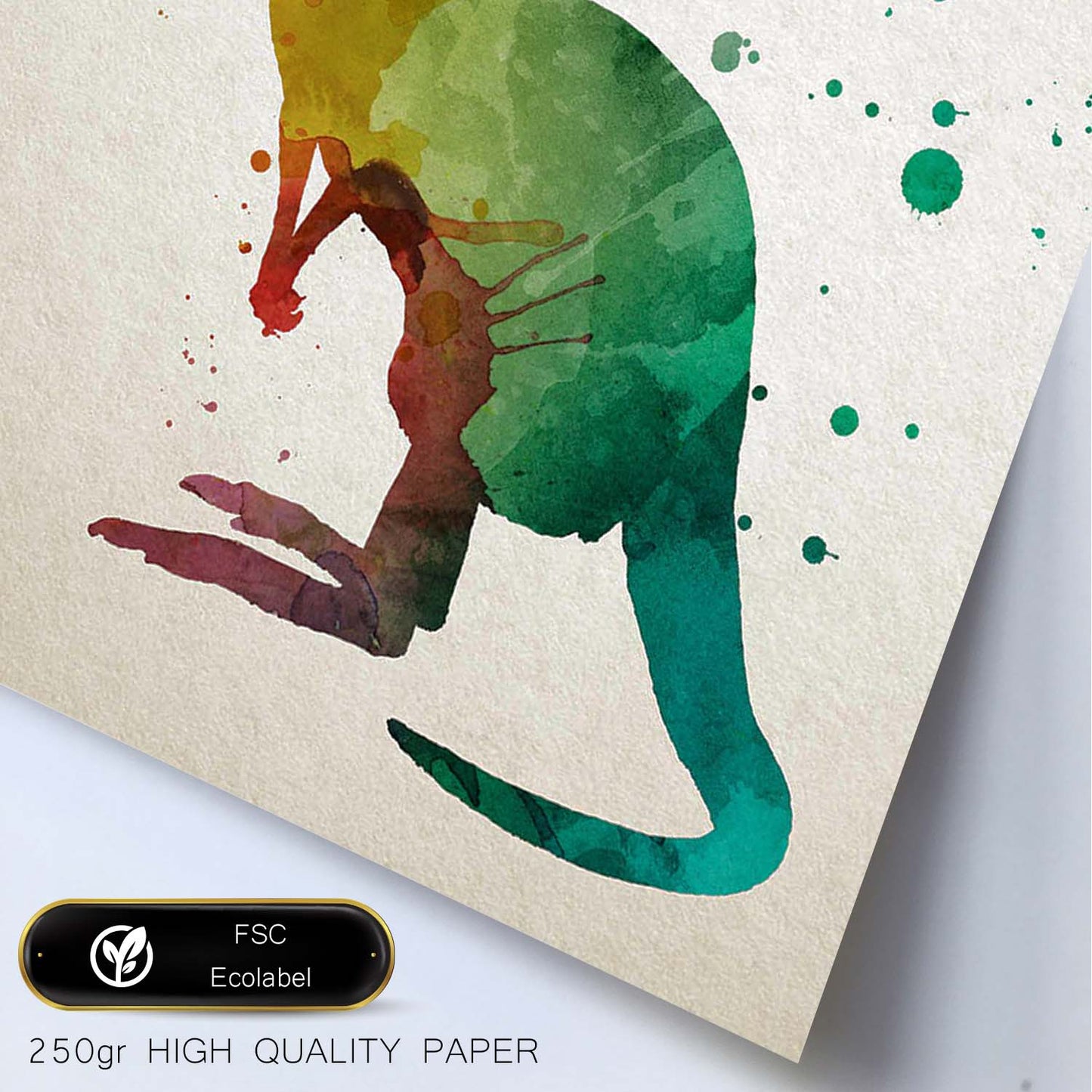 Poster de Canguro estilo acuarela. Láminas de animales con estilo acuarela-Artwork-Nacnic-Nacnic Estudio SL