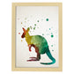 Poster de Canguro estilo acuarela. Láminas de animales con estilo acuarela-Artwork-Nacnic-A4-Marco Madera clara-Nacnic Estudio SL