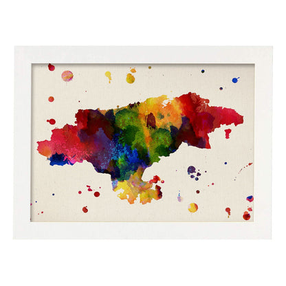 Poster de Cantabria. Láminas e ilustraciones de ciudades, comunidades, y mapas de España.-Artwork-Nacnic-A4-Marco Blanco-Nacnic Estudio SL