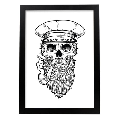 Poster de Capitan. Lámina decorativa de diseño.-Artwork-Nacnic-A4-Marco Negro-Nacnic Estudio SL