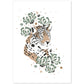 Poster de Cara Leopardo. Lámina de animal de la jungla con flores y vegetación.-Artwork-Nacnic-A4-Sin marco-Nacnic Estudio SL