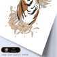 Poster de Cara Tigre. Lámina de animal de la jungla con flores y vegetación.-Artwork-Nacnic-Nacnic Estudio SL
