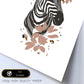 Poster de Cara Zebra. Lámina de animal de la jungla con flores y vegetación.-Artwork-Nacnic-Nacnic Estudio SL