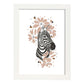 Poster de Cara Zebra. Lámina de animal de la jungla con flores y vegetación.-Artwork-Nacnic-A3-Marco Blanco-Nacnic Estudio SL