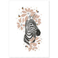 Poster de Cara Zebra. Lámina de animal de la jungla con flores y vegetación.-Artwork-Nacnic-A4-Sin marco-Nacnic Estudio SL