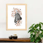 Poster de Cara Zebra. Lámina de animal de la jungla con flores y vegetación.-Artwork-Nacnic-Nacnic Estudio SL
