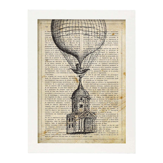 Poster de Casa volante. Láminas vintage con definiciones. Diseño de interiores.-Artwork-Nacnic-A4-Marco Blanco-Nacnic Estudio SL