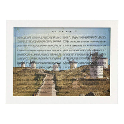 Poster de Castilla la Mancha. Láminas de comunidades autónomas de España.-Artwork-Nacnic-A4-Marco Blanco-Nacnic Estudio SL