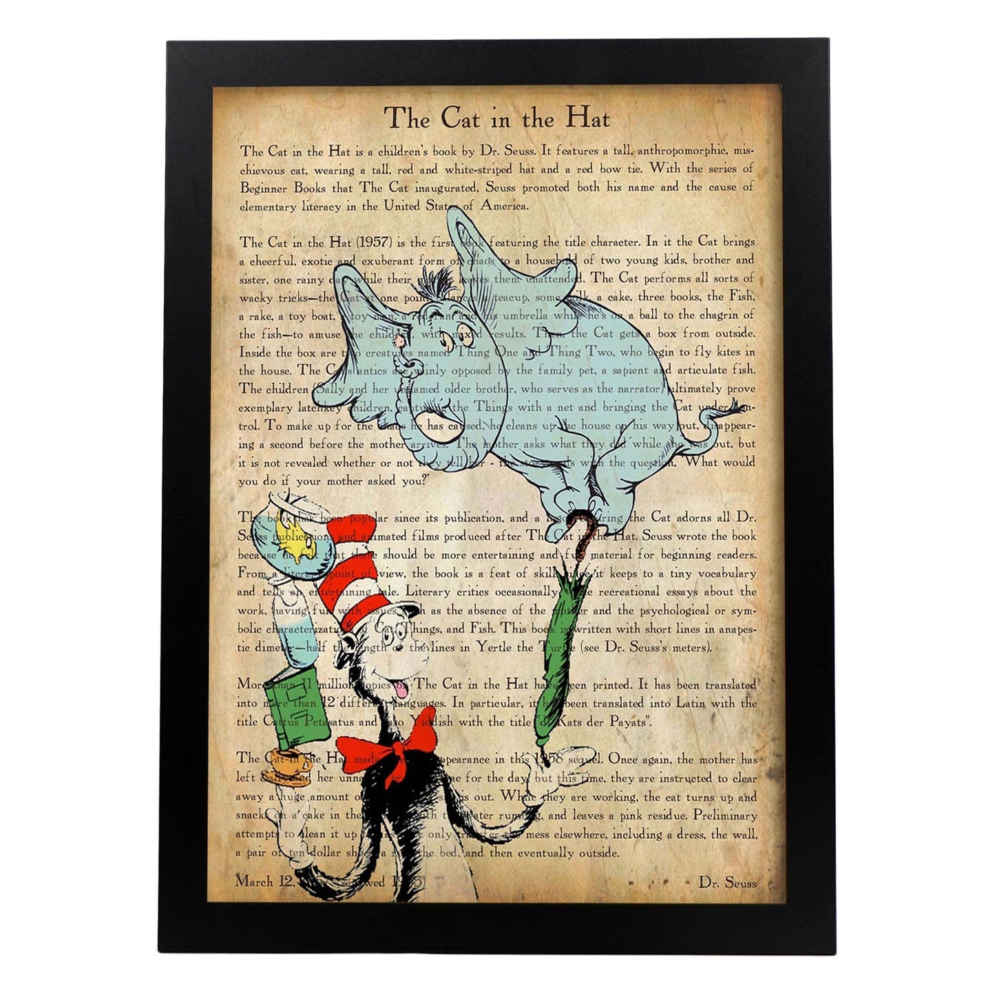 Poster de Cat in the hut amigos. Láminas coloridas con definiciones. Ilustraciones llenas de color para-Artwork-Nacnic-A3-Marco Negro-Nacnic Estudio SL