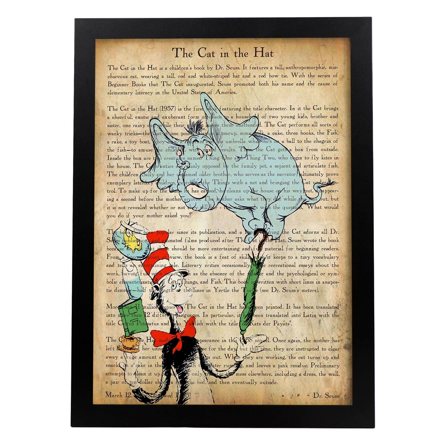 Poster de Cat in the hut amigos. Láminas coloridas con definiciones. Ilustraciones llenas de color para-Artwork-Nacnic-A4-Marco Negro-Nacnic Estudio SL