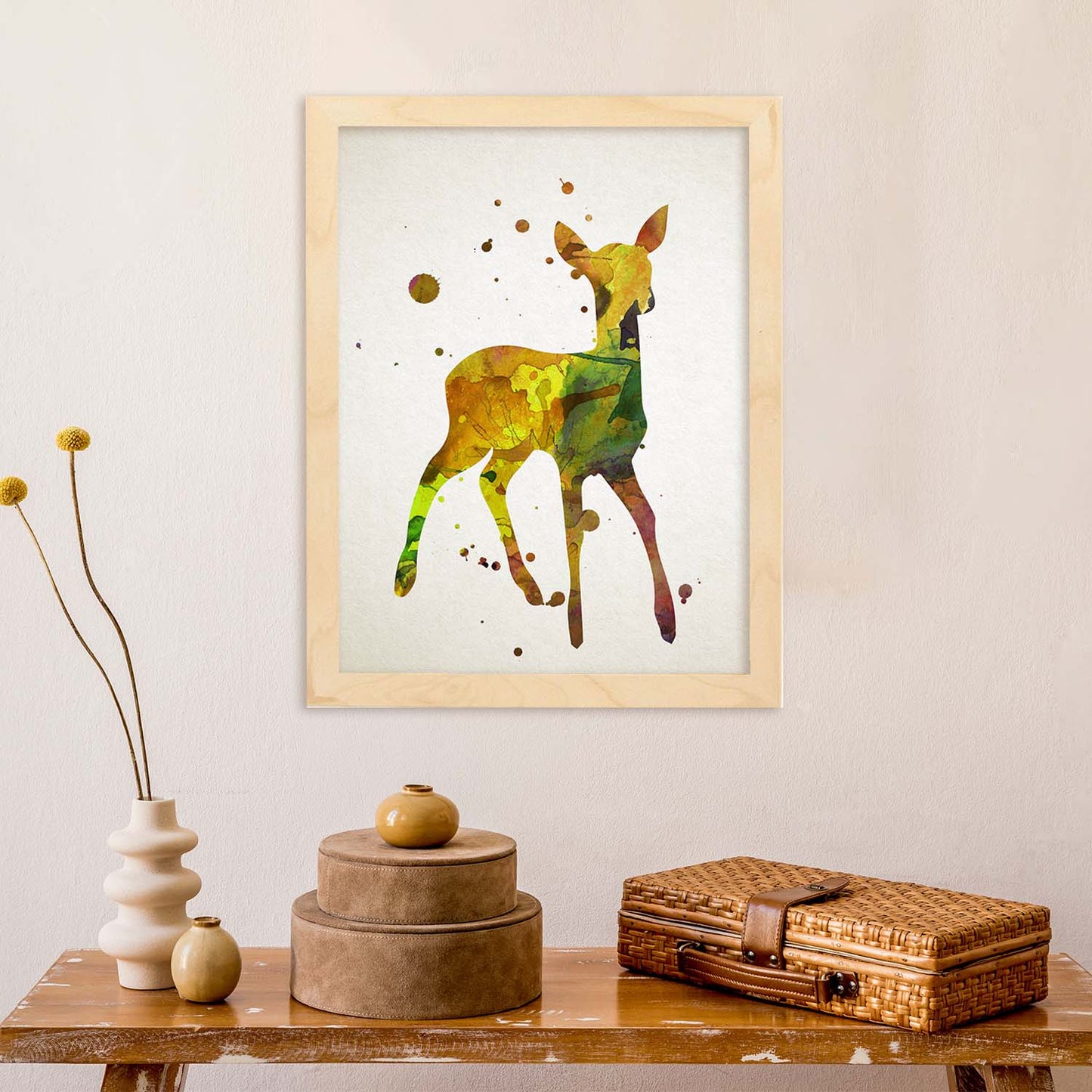 Poster de Cervatillo estilo acuarela. Láminas de animales con estilo acuarela-Artwork-Nacnic-Nacnic Estudio SL