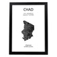 Poster de Chad. Láminas de paises y continentes del mundo.-Artwork-Nacnic-A4-Marco Negro-Nacnic Estudio SL