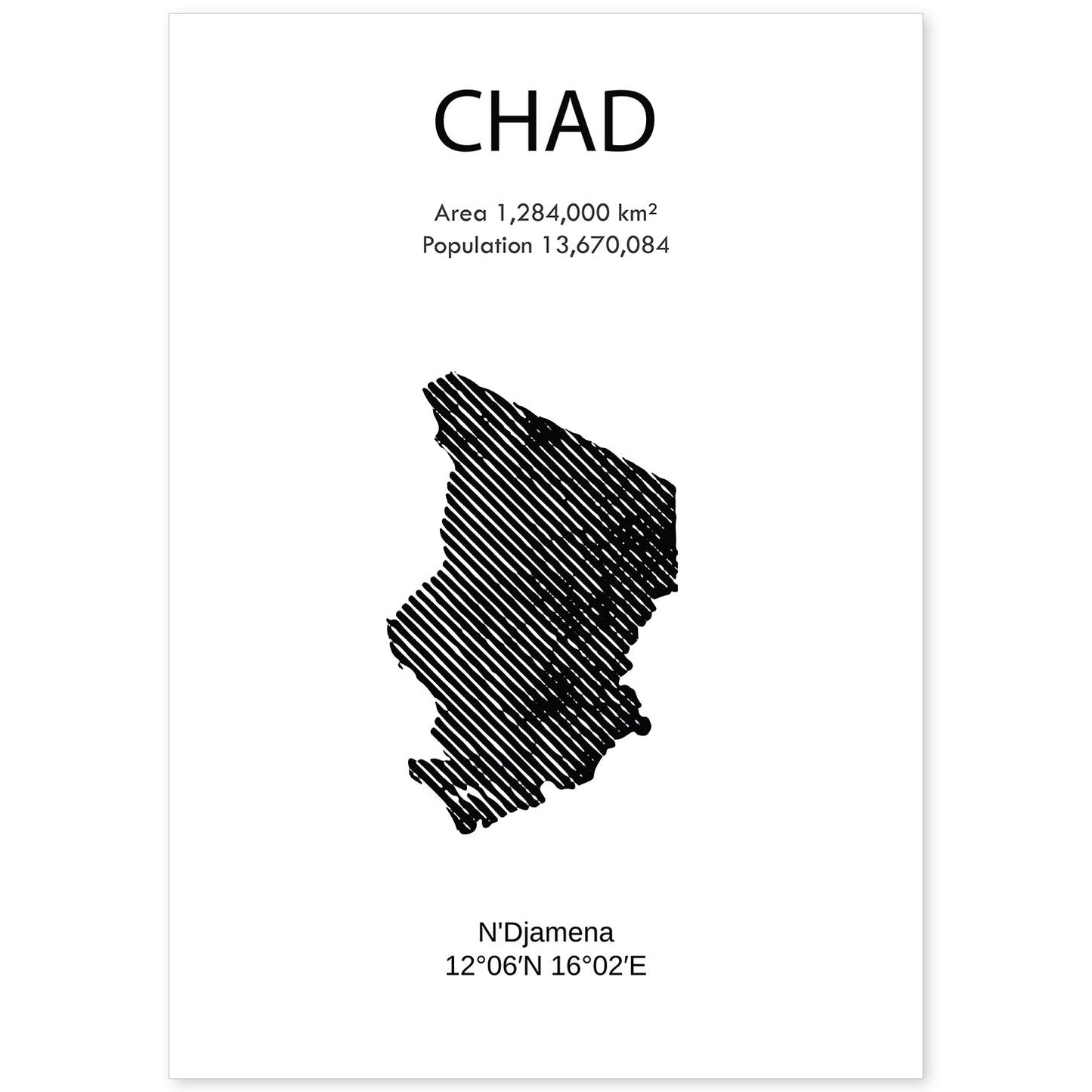 Poster de Chad. Láminas de paises y continentes del mundo.-Artwork-Nacnic-A4-Sin marco-Nacnic Estudio SL
