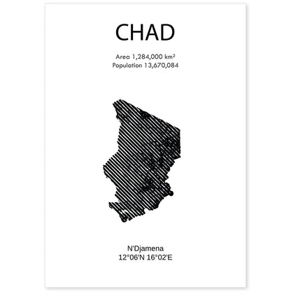 Poster de Chad. Láminas de paises y continentes del mundo.-Artwork-Nacnic-A4-Sin marco-Nacnic Estudio SL