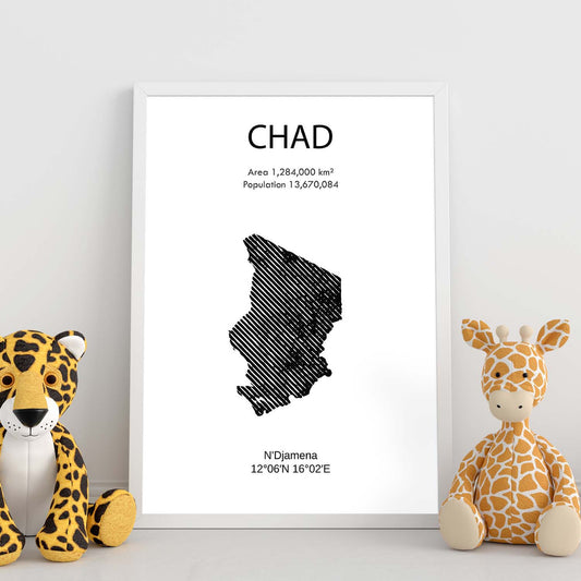 Poster de Chad. Láminas de paises y continentes del mundo.-Artwork-Nacnic-Nacnic Estudio SL