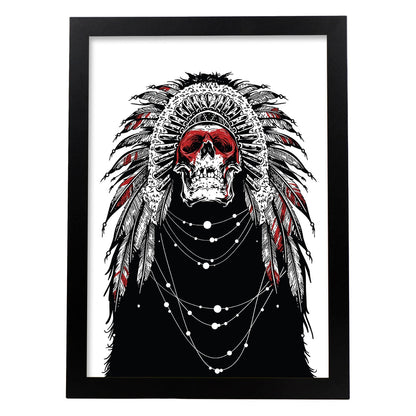 Poster de Chaman. Lámina decorativa de diseño.-Artwork-Nacnic-A4-Marco Negro-Nacnic Estudio SL