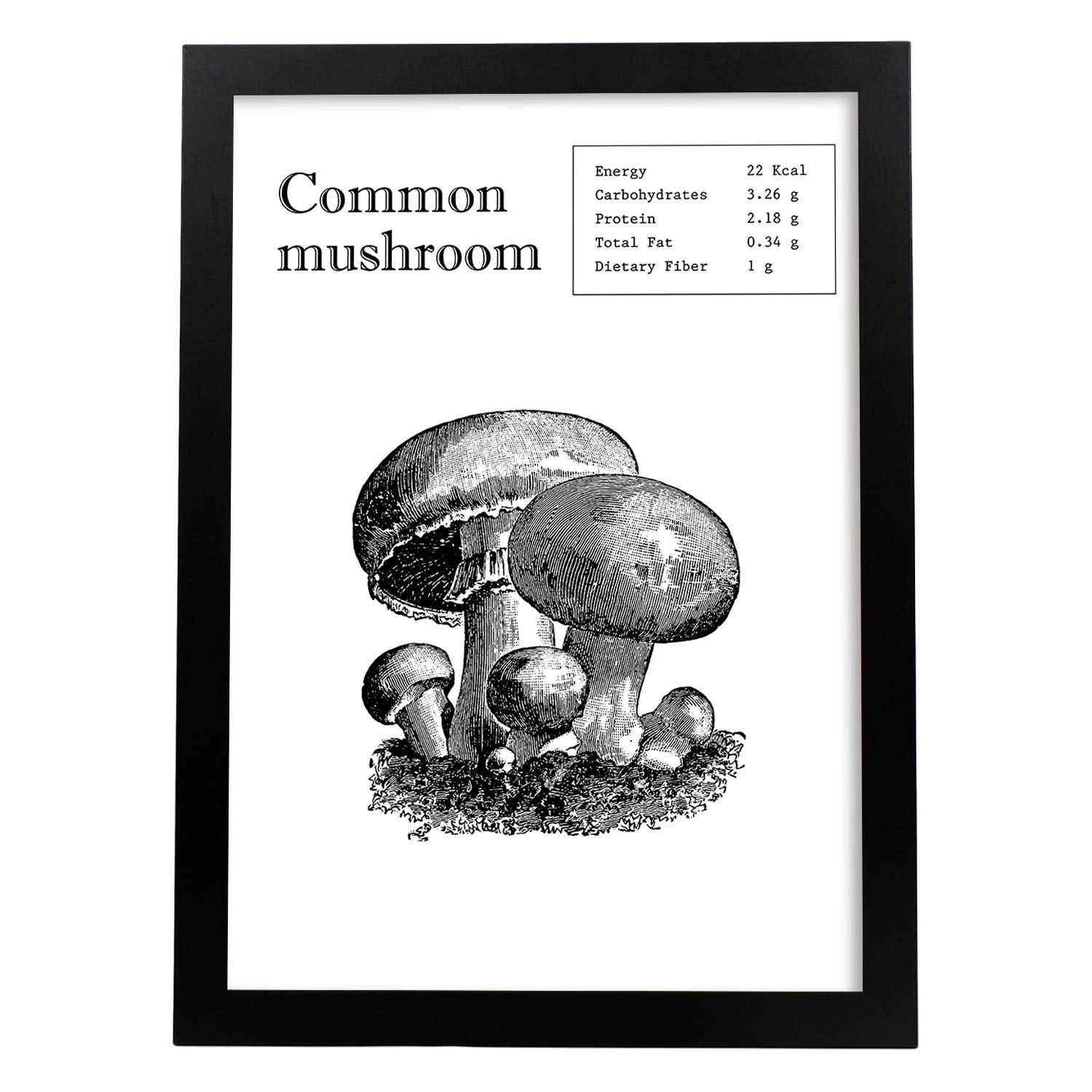Poster de Championes. Láminas de frutas y verduras en inglés.-Artwork-Nacnic-A3-Marco Negro-Nacnic Estudio SL