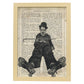 Poster de Charles Chaplin patinando. Láminas de personajes importantes. Posters de músicos, actores, inventores, exploradores, ...-Artwork-Nacnic-A3-Marco Madera clara-Nacnic Estudio SL