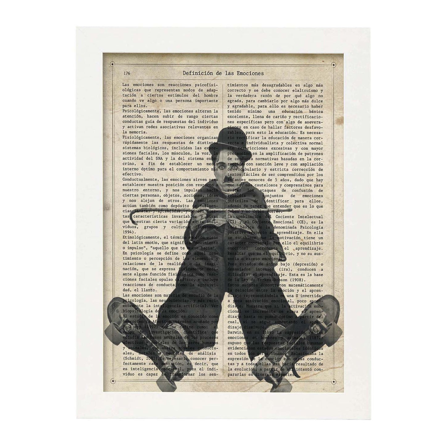 Poster de Charles Chaplin patinando. Láminas de personajes importantes. Posters de músicos, actores, inventores, exploradores, ...-Artwork-Nacnic-A4-Marco Blanco-Nacnic Estudio SL