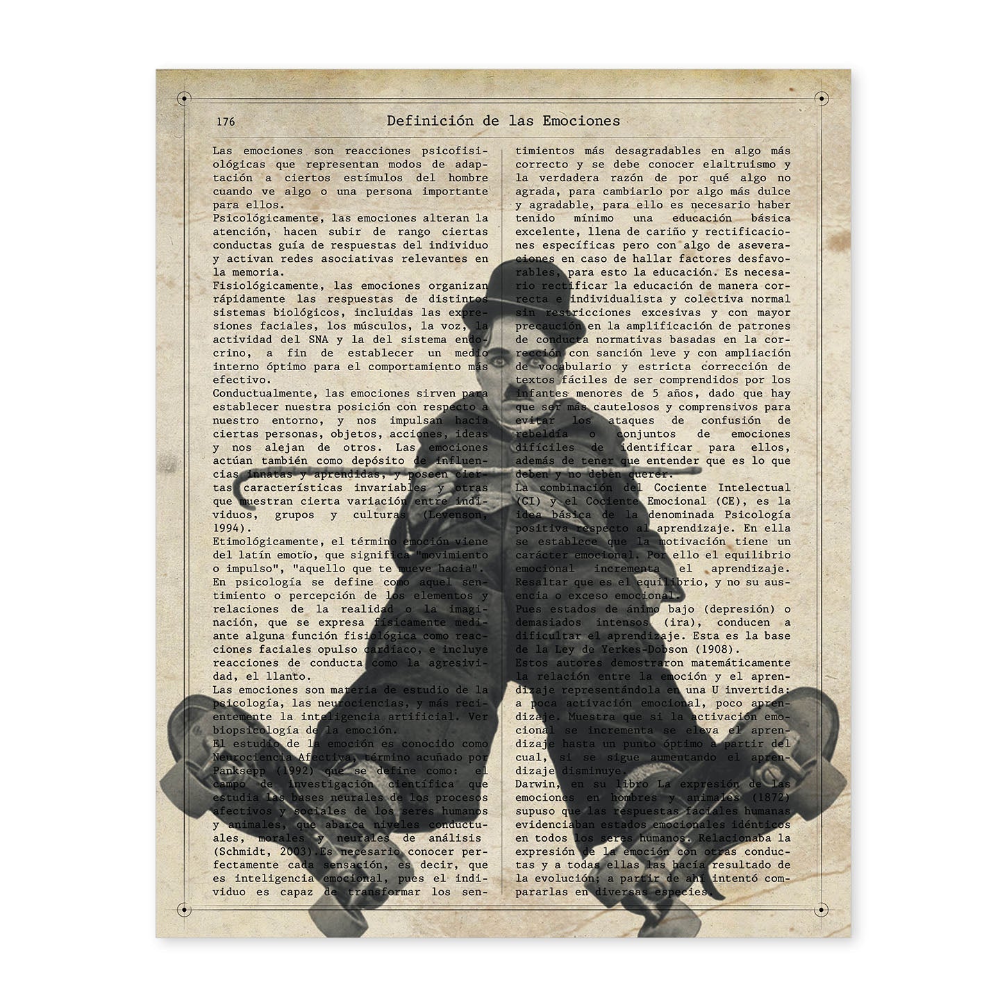 Poster de Charles Chaplin patinando. Láminas de personajes importantes. Posters de músicos, actores, inventores, exploradores, ...-Artwork-Nacnic-A4-Sin marco-Nacnic Estudio SL