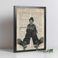 Poster de Charles Chaplin patinando. Láminas de personajes importantes. Posters de músicos, actores, inventores, exploradores, ...-Artwork-Nacnic-Nacnic Estudio SL