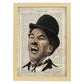 Poster de Charles Chaplin riendo. Láminas de personajes importantes. Posters de músicos, actores, inventores, exploradores, ...-Artwork-Nacnic-A3-Marco Madera clara-Nacnic Estudio SL
