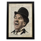 Poster de Charles Chaplin riendo. Láminas de personajes importantes. Posters de músicos, actores, inventores, exploradores, ...-Artwork-Nacnic-A3-Marco Negro-Nacnic Estudio SL