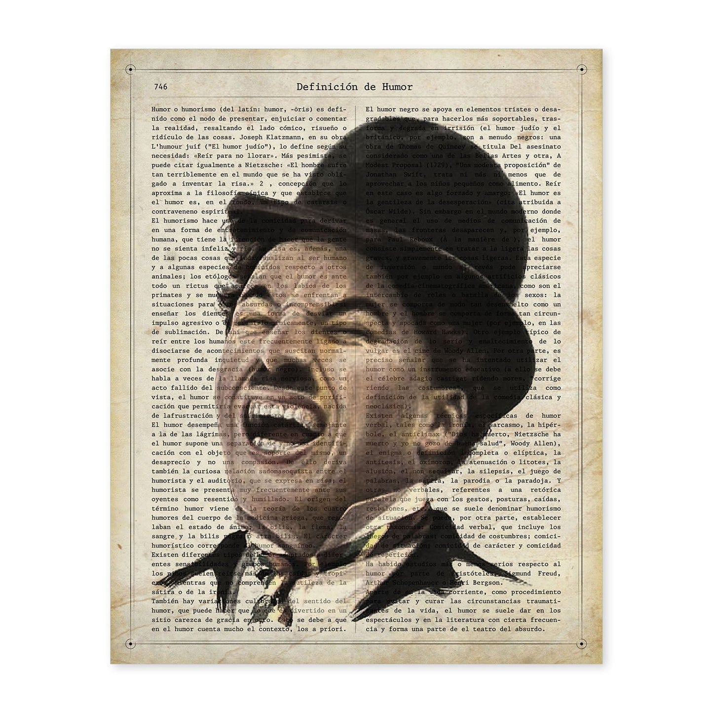 Poster de Charles Chaplin riendo. Láminas de personajes importantes. Posters de músicos, actores, inventores, exploradores, ...-Artwork-Nacnic-A4-Sin marco-Nacnic Estudio SL