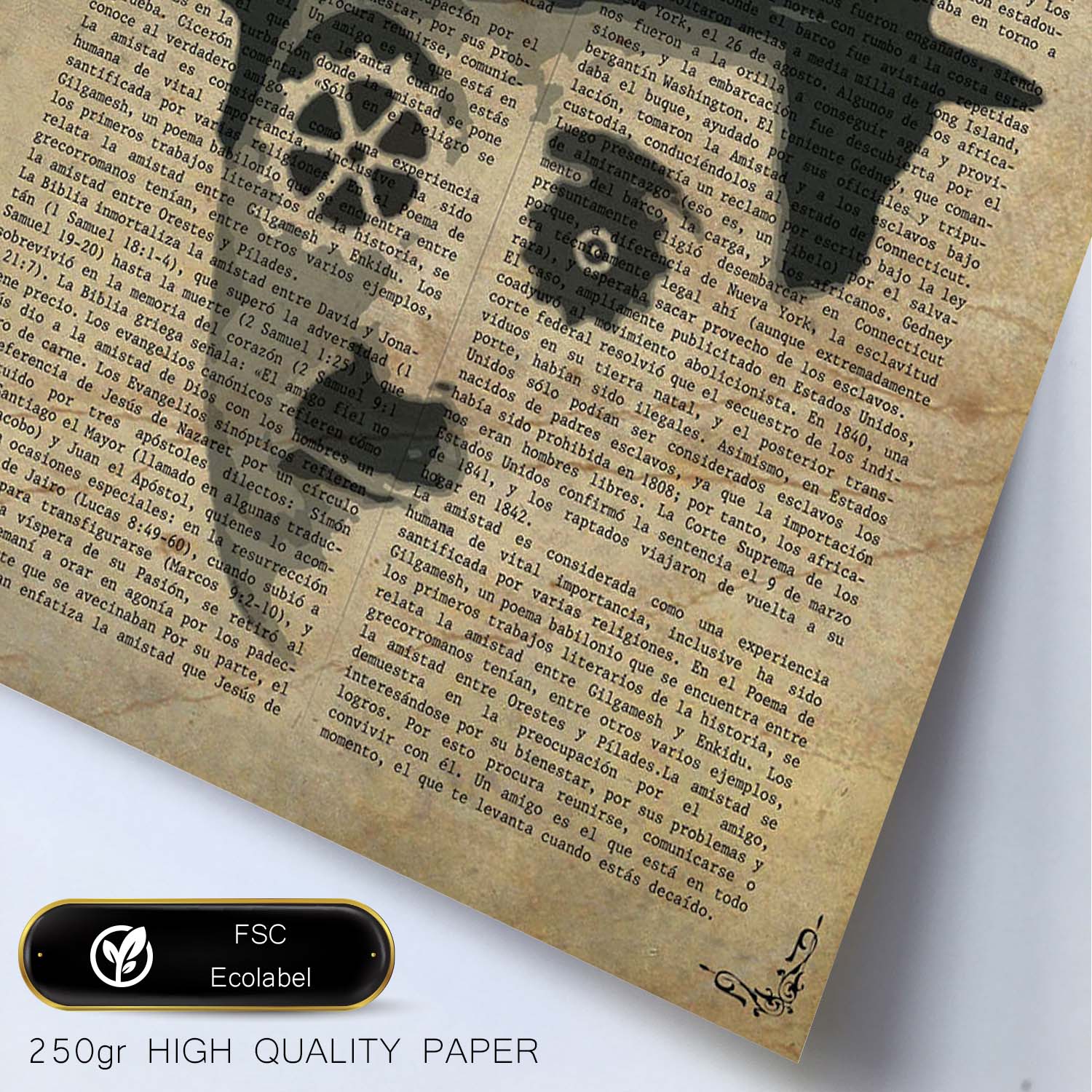 Poster de Charlie Chaplin tuercas. Láminas de personajes importantes. Posters de músicos, actores, inventores, exploradores, ...-Artwork-Nacnic-Nacnic Estudio SL
