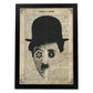 Poster de Charlie Chaplin tuercas. Láminas de personajes importantes. Posters de músicos, actores, inventores, exploradores, ...-Artwork-Nacnic-A3-Marco Negro-Nacnic Estudio SL