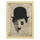 Poster de Charlie Chaplin tuercas. Láminas de personajes importantes. Posters de músicos, actores, inventores, exploradores, ...-Artwork-Nacnic-A4-Marco Madera clara-Nacnic Estudio SL
