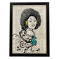 Poster de Chica afro.Láminas de chicas con textos. Diseño de interiores para mujeres.-Artwork-Nacnic-A4-Marco Negro-Nacnic Estudio SL