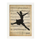 Poster de Chica bailando ballet sobre partitura. Láminas de imágenes con partituras. Diseño de música para el hogar.-Artwork-Nacnic-Nacnic Estudio SL