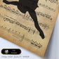 Poster de Chica bailando ballet sobre partitura. Láminas de imágenes con partituras. Diseño de música para el hogar.-Artwork-Nacnic-Nacnic Estudio SL